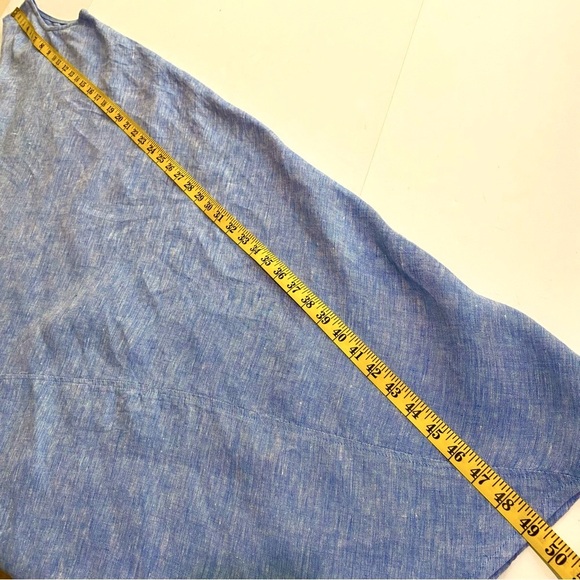 Crown Linen Designs Linen Midi Maxi Long Dress Size Medium Sleeveless V-Neck - Picture 12 of 12